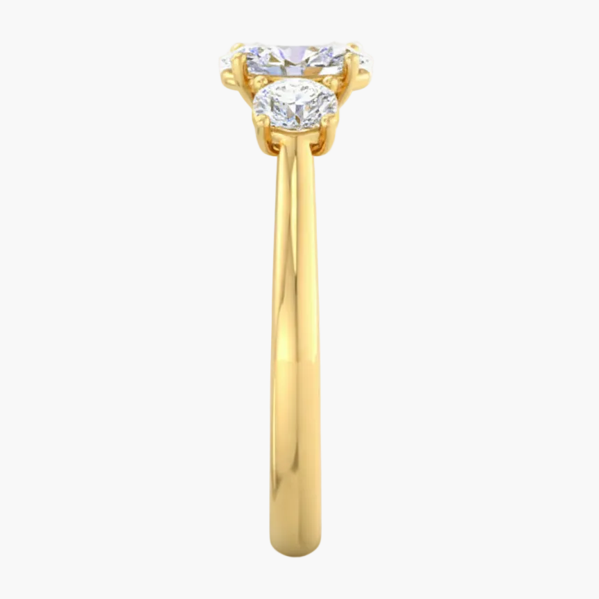Gold nose ring with two clear gemstones on a white background