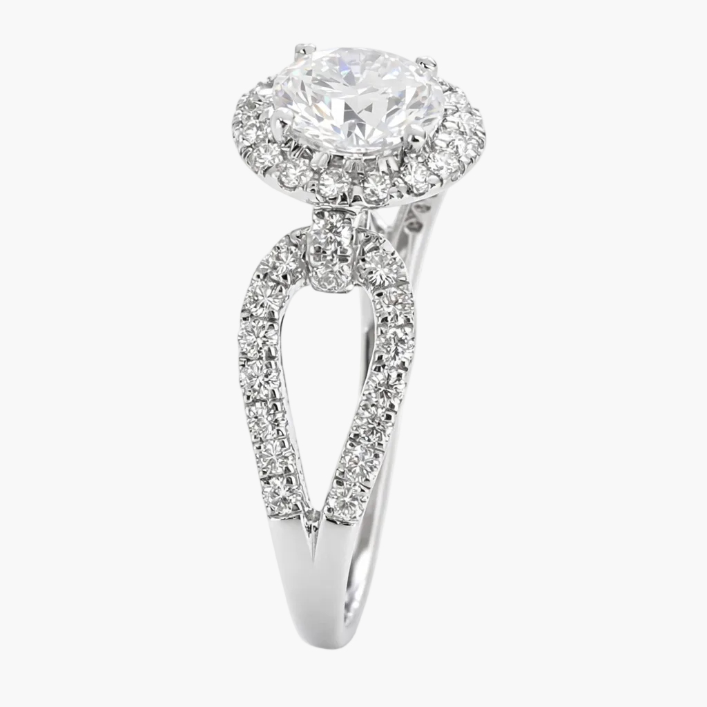 Diamond ring with a white background