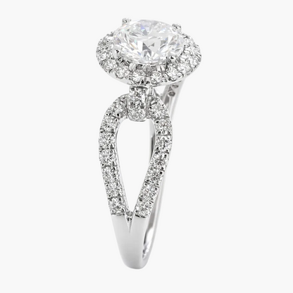 Diamond ring with a white background