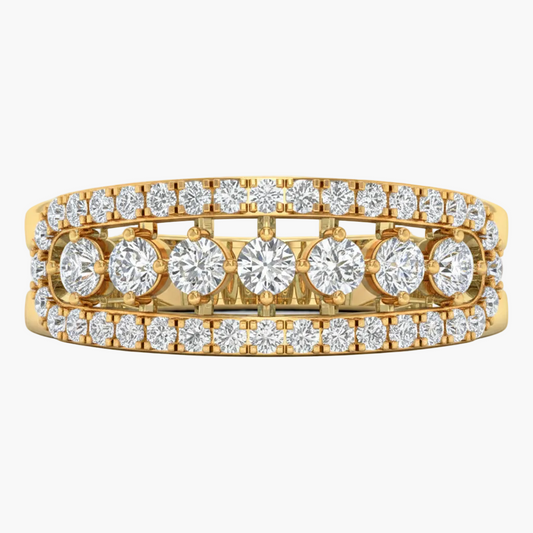 Triple Row Split Knot Diamond Ring