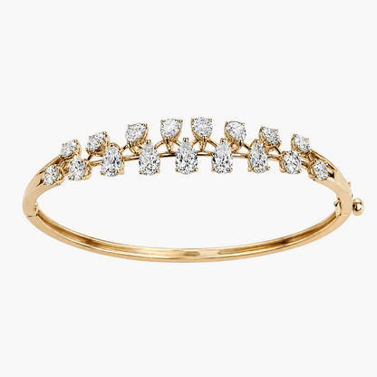 Pear and Round Diamond Cluster Bracelet