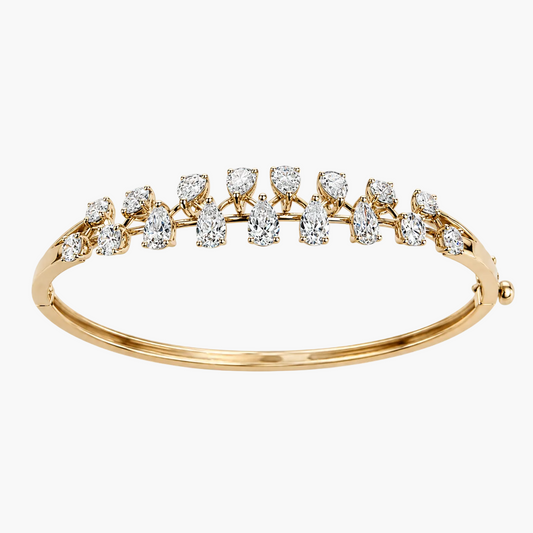 Pear and Round Diamond Cluster Bracelet