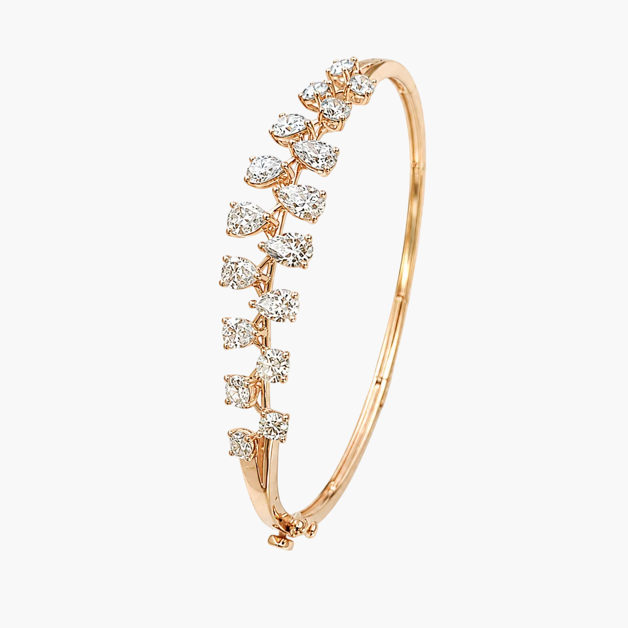 Pear and Round Diamond Cluster Bracelet