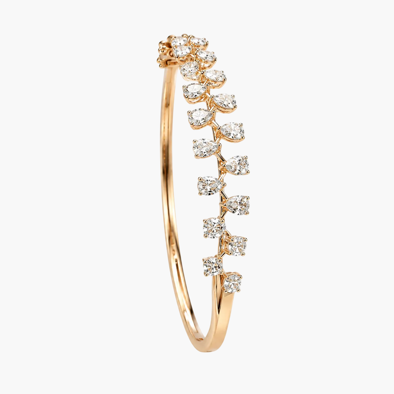 Pear and Round Diamond Cluster Bracelet