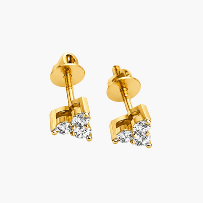 Classic Trio Diamond Cluster Stud Earrings