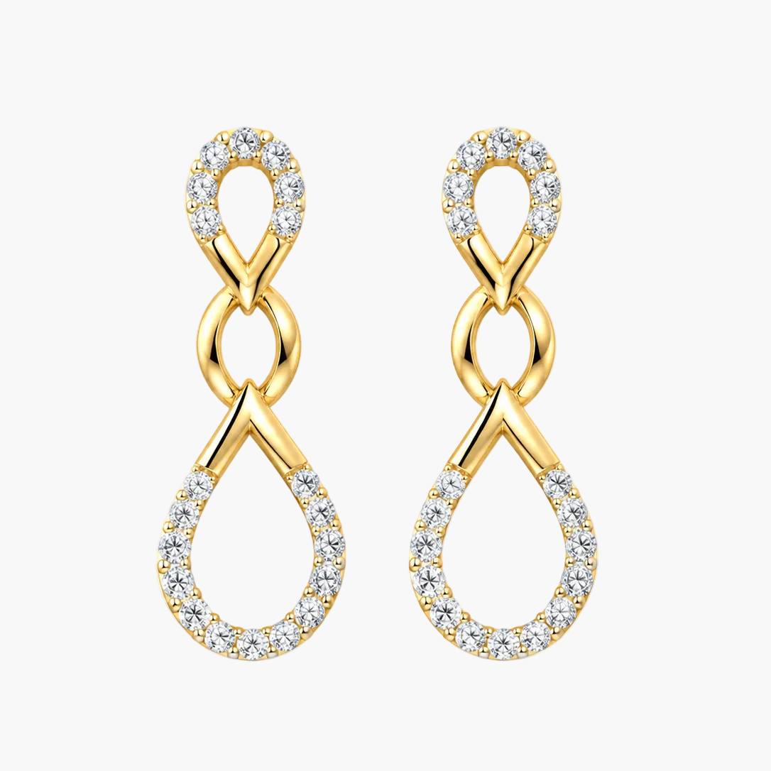 Elegant Interlocking Drop Diamond Earrings