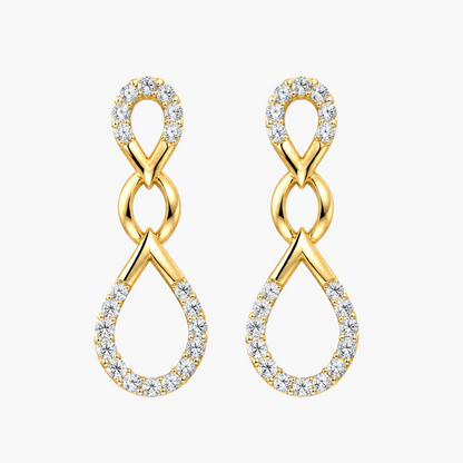 Elegant Interlocking Drop Diamond Earrings