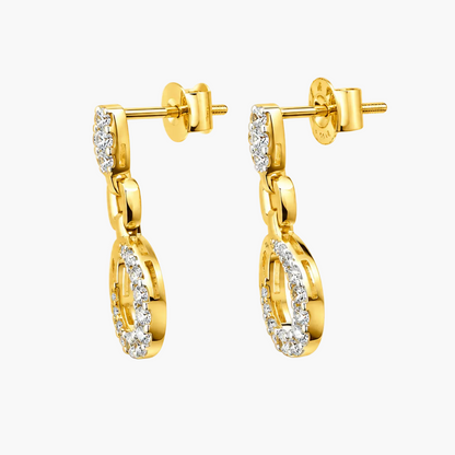 Elegant Interlocking Drop Diamond Earrings