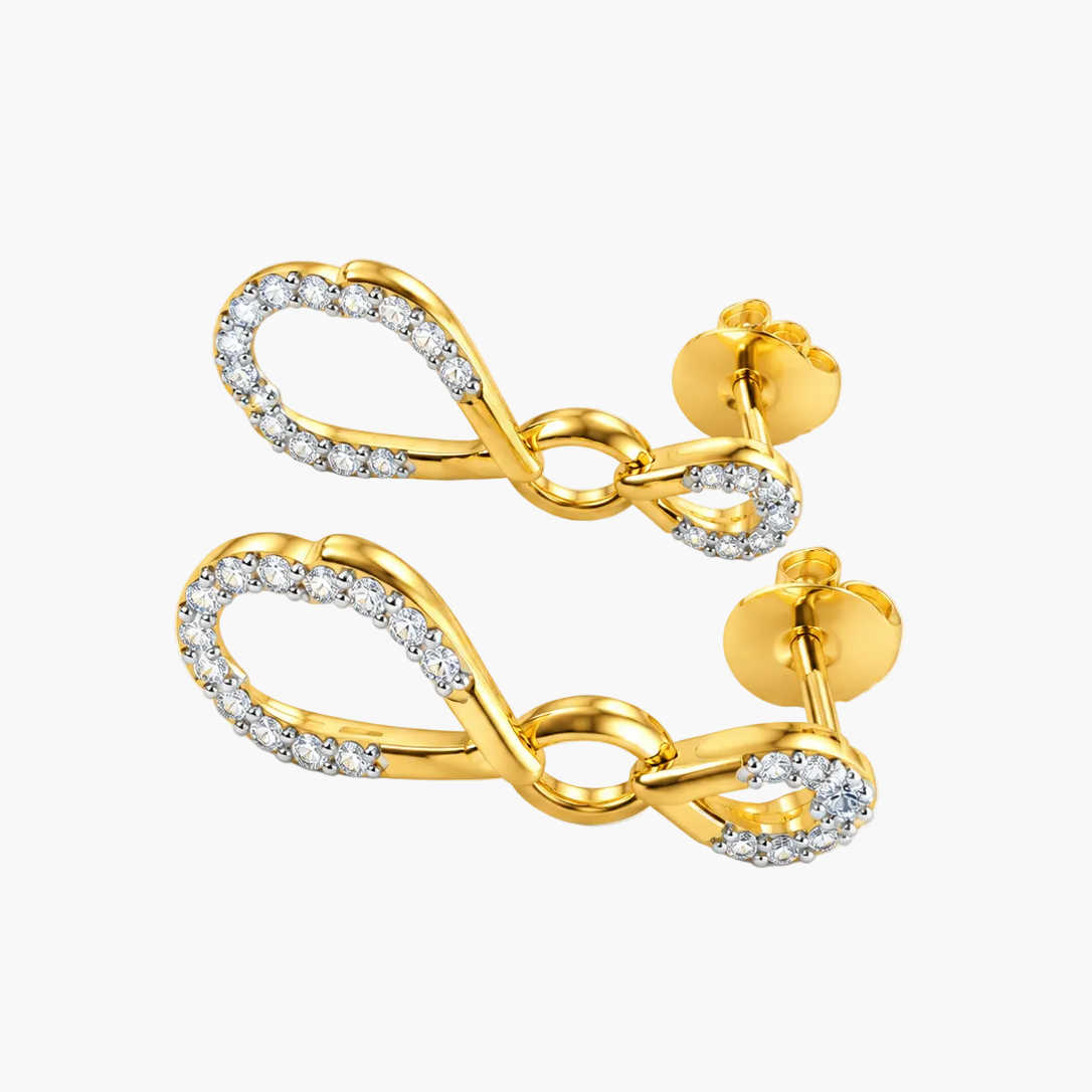 Elegant Interlocking Drop Diamond Earrings
