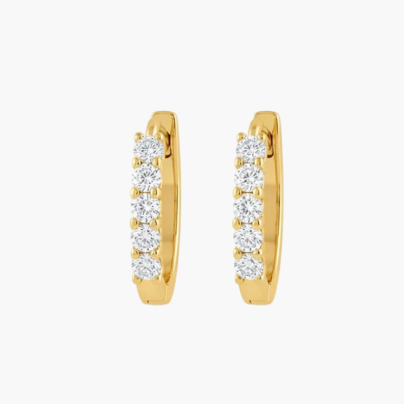 Chic Minimalist Diamond Line Hoop Earrings