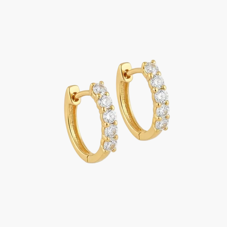 Chic Minimalist Diamond Line Hoop Earrings