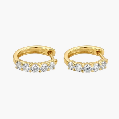 Chic Minimalist Diamond Line Hoop Earrings