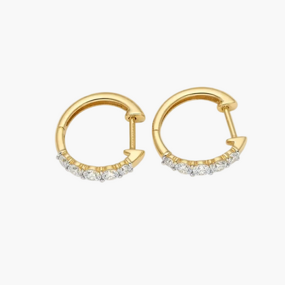 Chic Minimalist Diamond Line Hoop Earrings