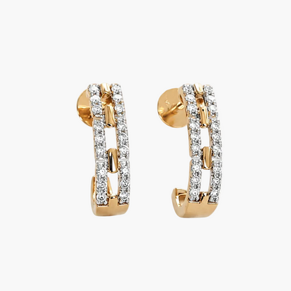 Architectural Multi-Row Pavé Diamond Earrings