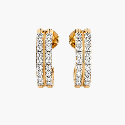 Double-Row Pavé Diamond Hoop Earrings