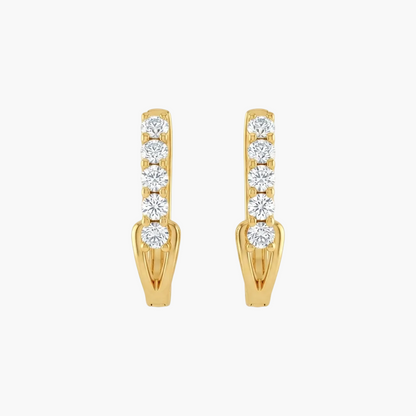 Classic Five-Stone Diamond Huggie Hoop Earrings