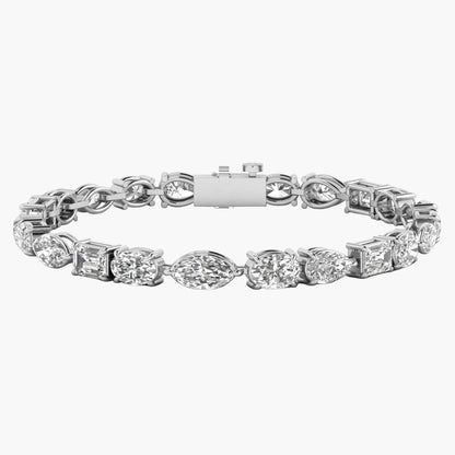 Mixed-Cut Diamond Tennis Bracelet