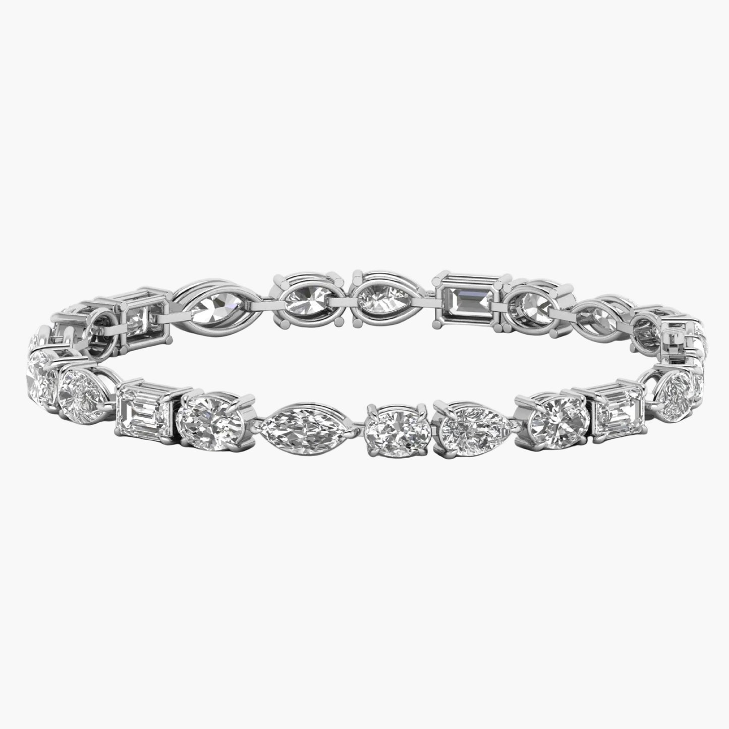 Mixed-Cut Diamond Tennis Bracelet