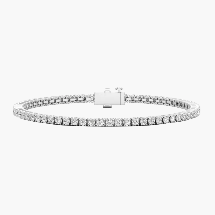 Diamond bracelet displayed on a computer screen with a product page in the background.