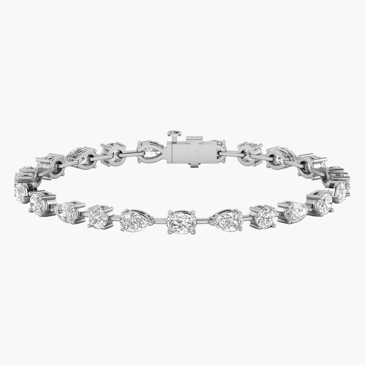 Pear & Emerald Cut Diamond Tennis Bracelet