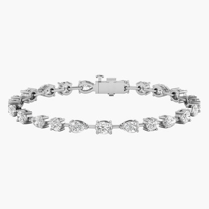 Pear & Emerald Cut Diamond Tennis Bracelet