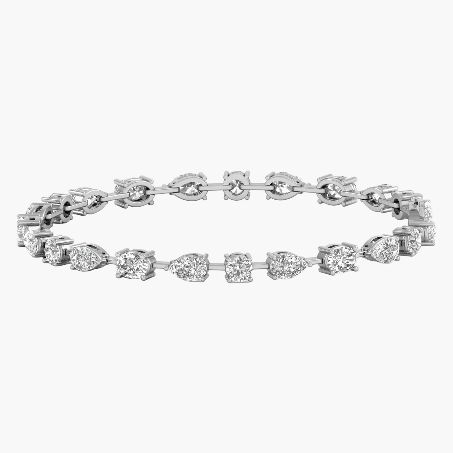 Pear & Emerald Cut Diamond Tennis Bracelet