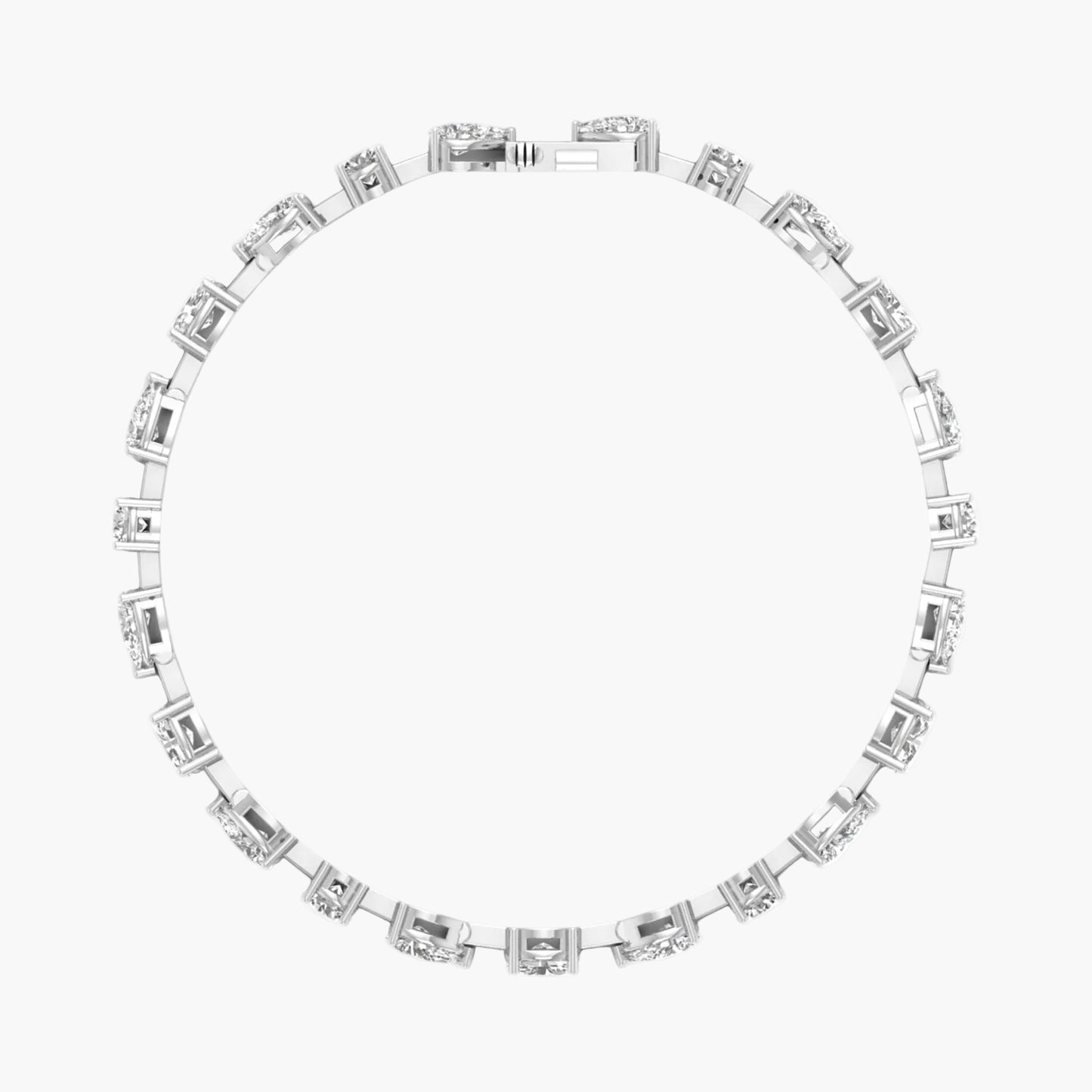 Pear & Emerald Cut Diamond Tennis Bracelet