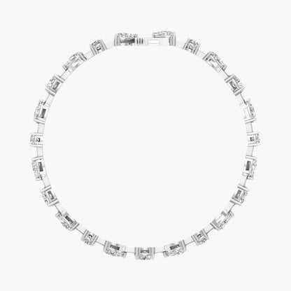 Pear & Emerald Cut Diamond Tennis Bracelet