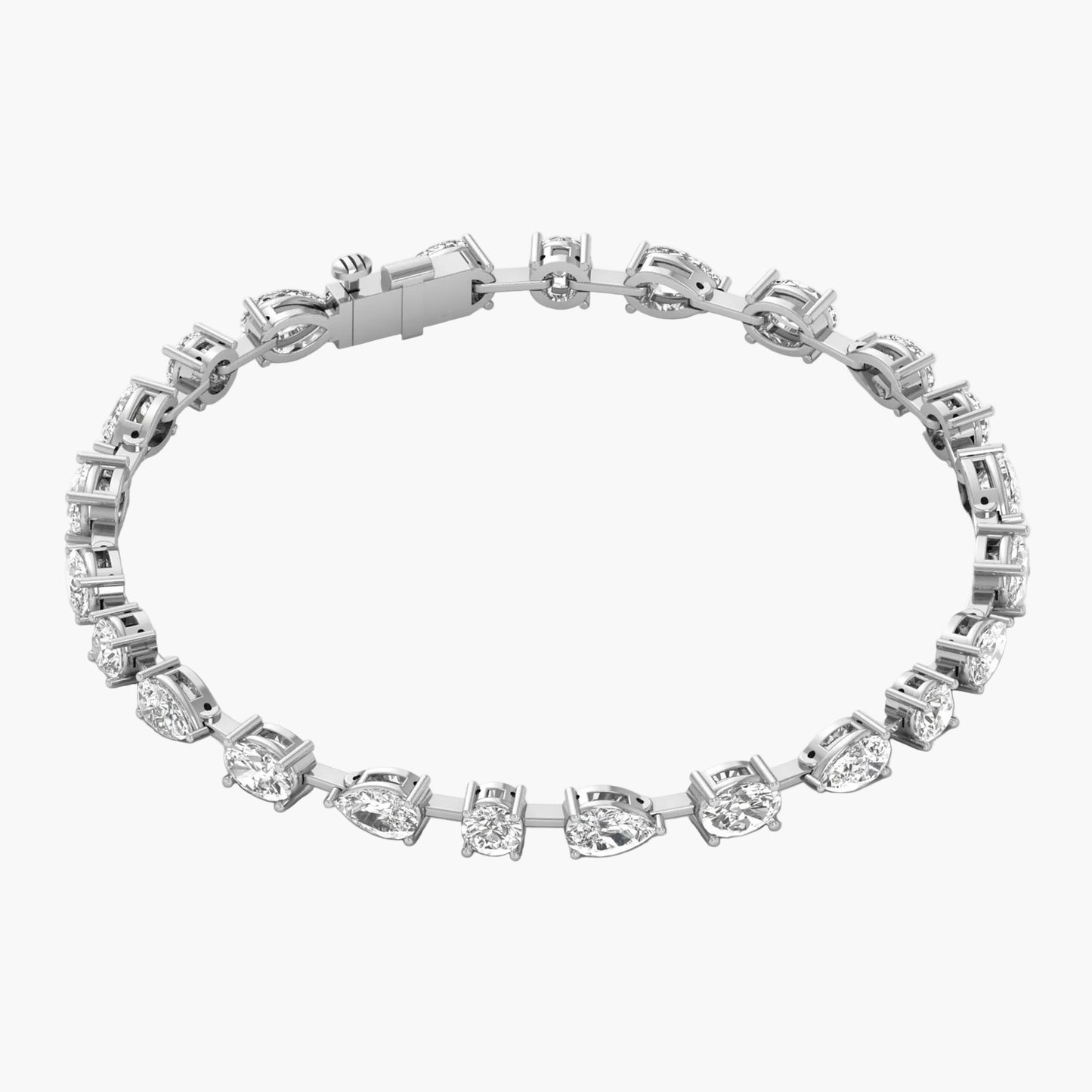 Pear & Emerald Cut Diamond Tennis Bracelet