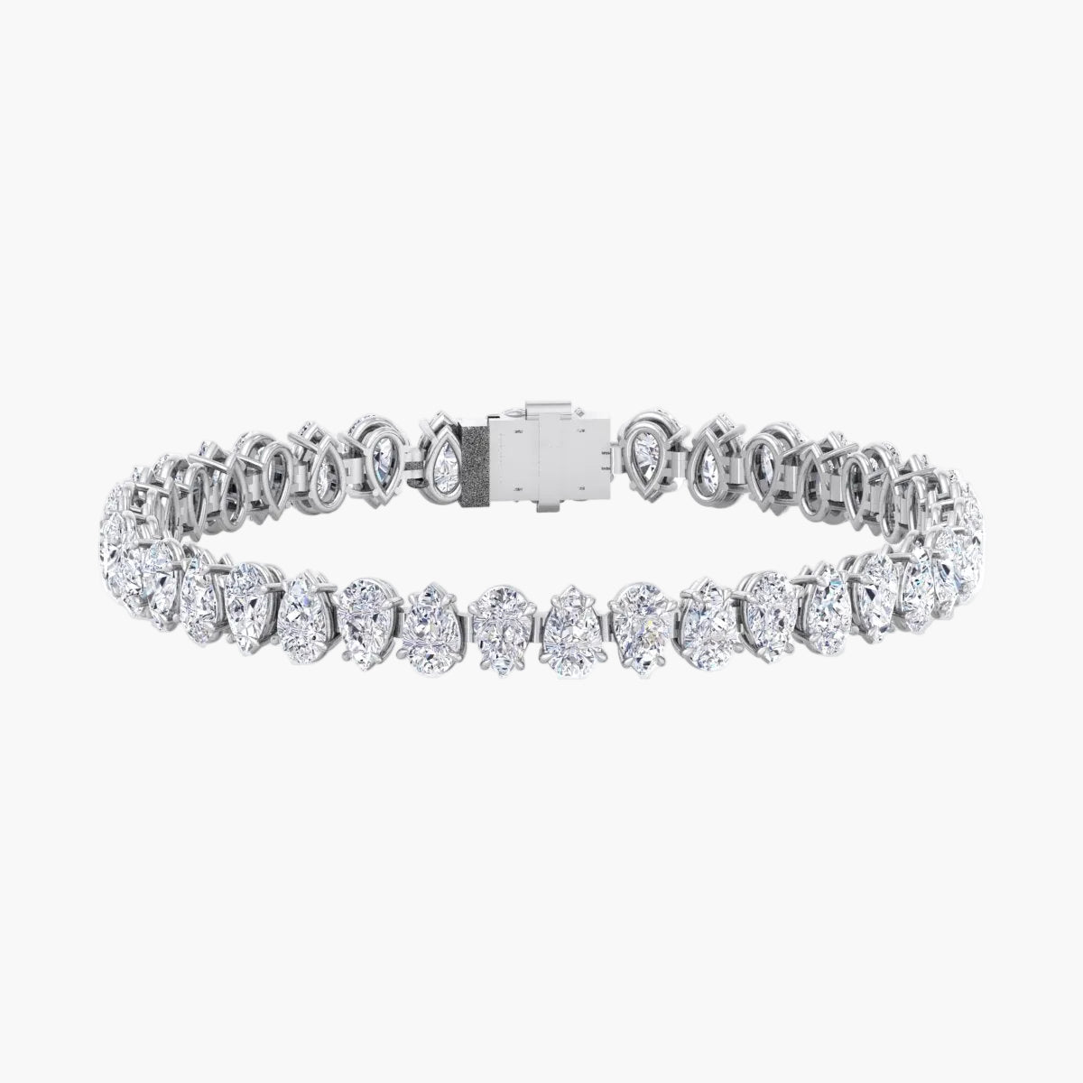 Oval & Pear Diamond Tennis Bracelet