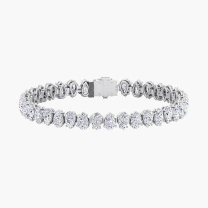 Oval & Pear Diamond Tennis Bracelet
