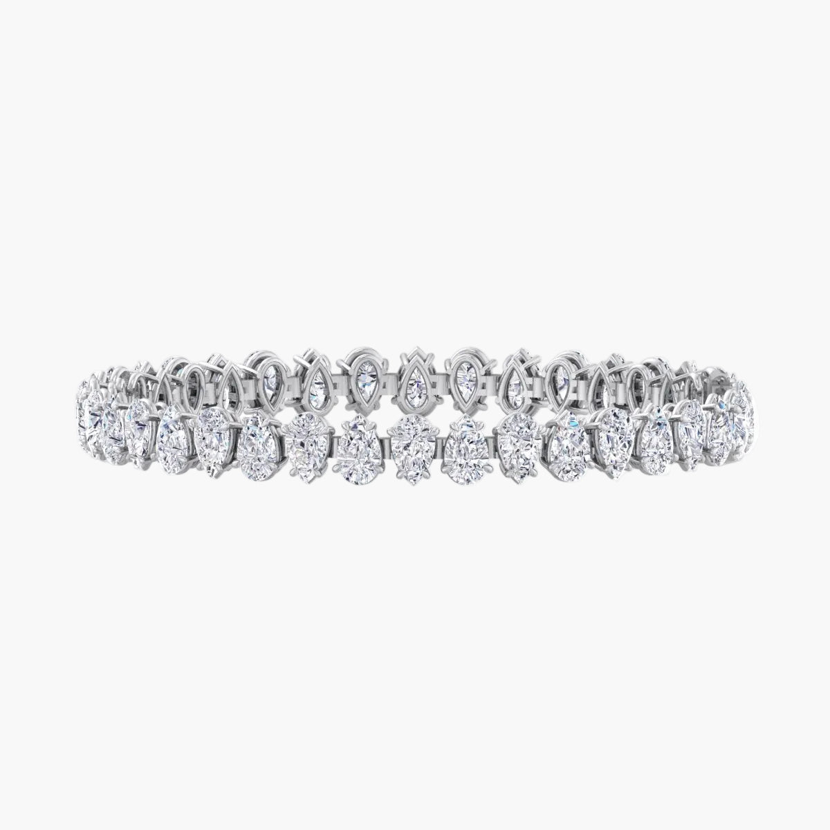 Oval & Pear Diamond Tennis Bracelet