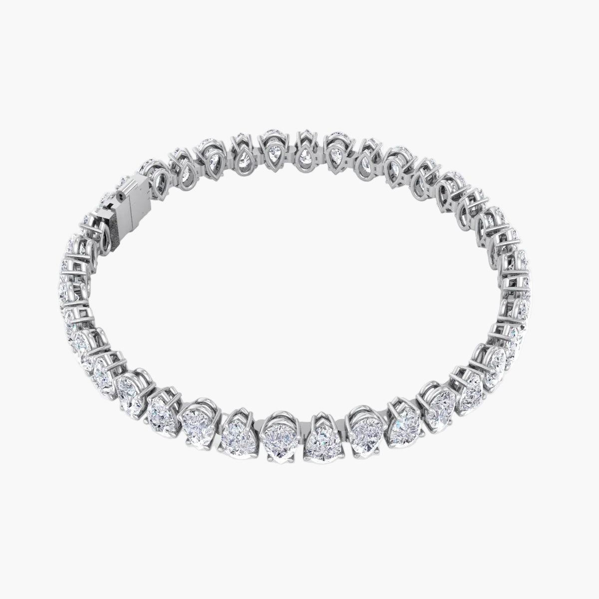 Oval & Pear Diamond Tennis Bracelet