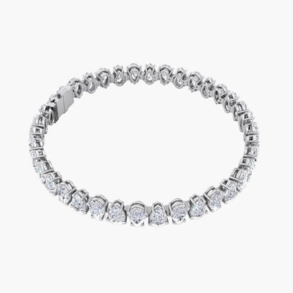 Oval & Pear Diamond Tennis Bracelet