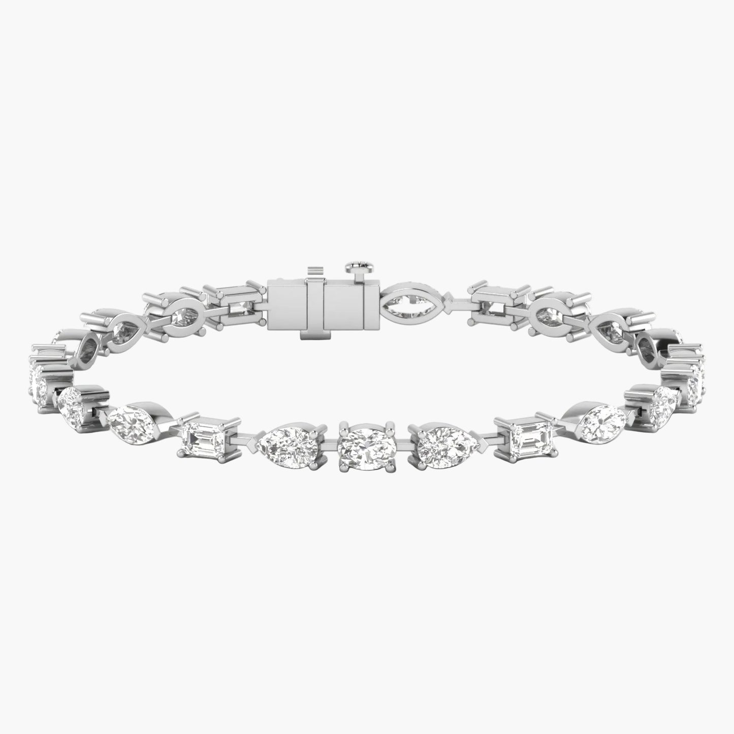 Mixed-Cut Diamond Tennis Bracelet