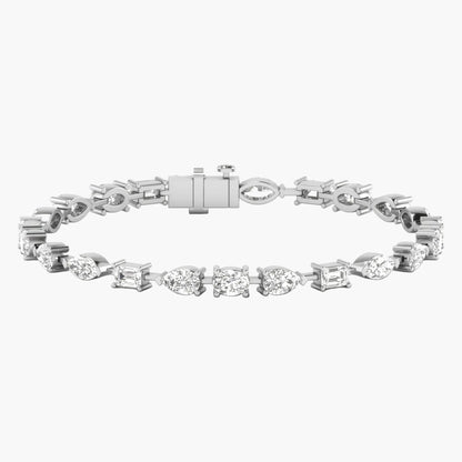 Mixed-Cut Diamond Tennis Bracelet
