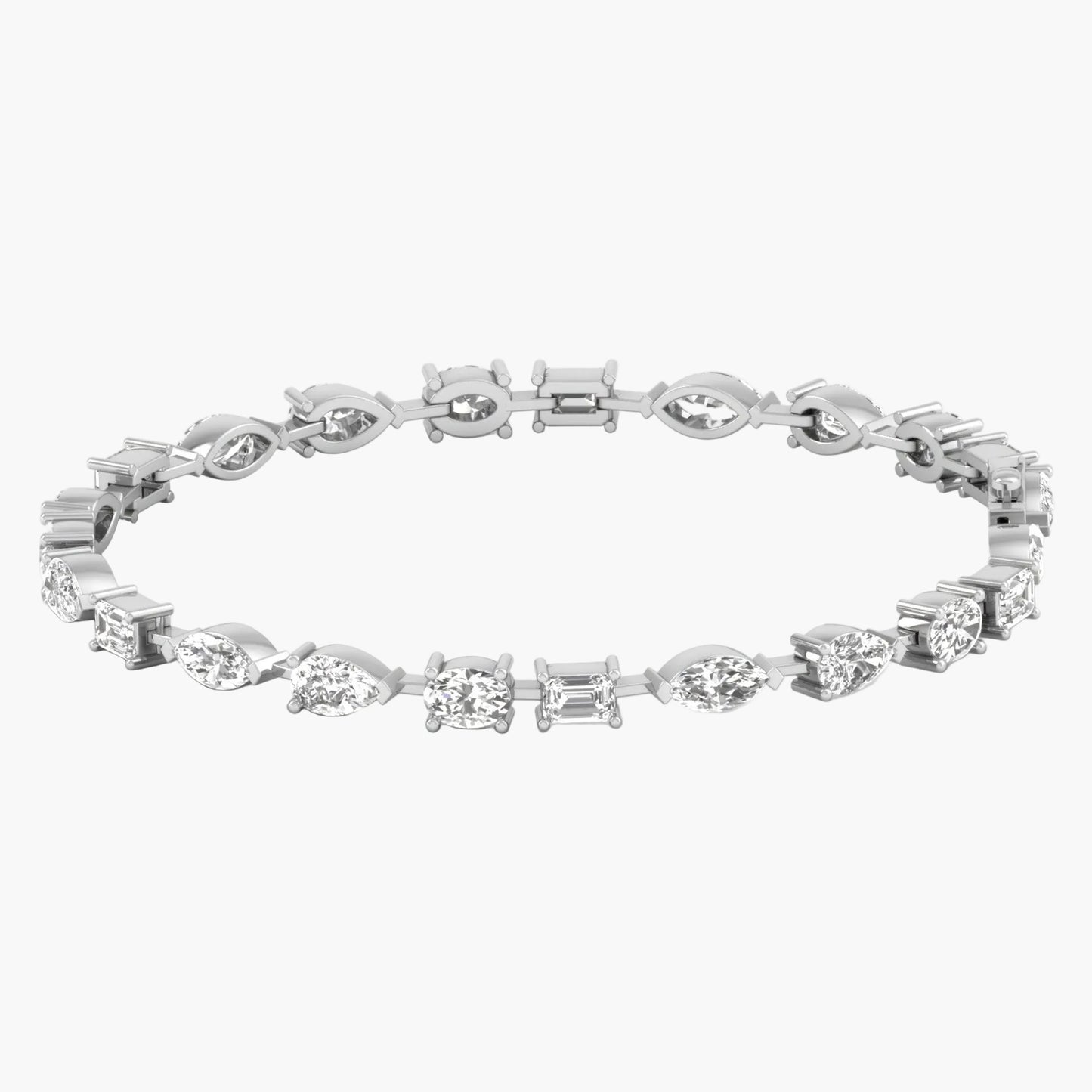 Mixed-Cut Diamond Tennis Bracelet