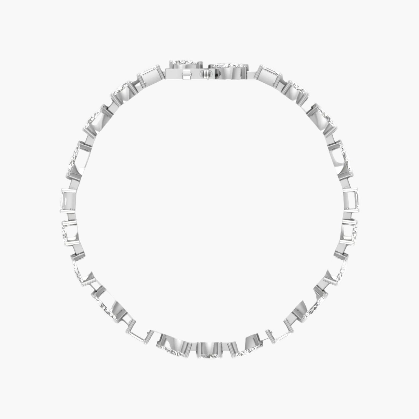 Mixed-Cut Diamond Tennis Bracelet