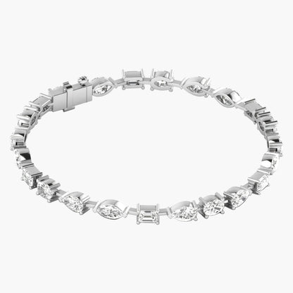 Mixed-Cut Diamond Tennis Bracelet