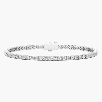 Silver bracelet with clear stones on a white background
