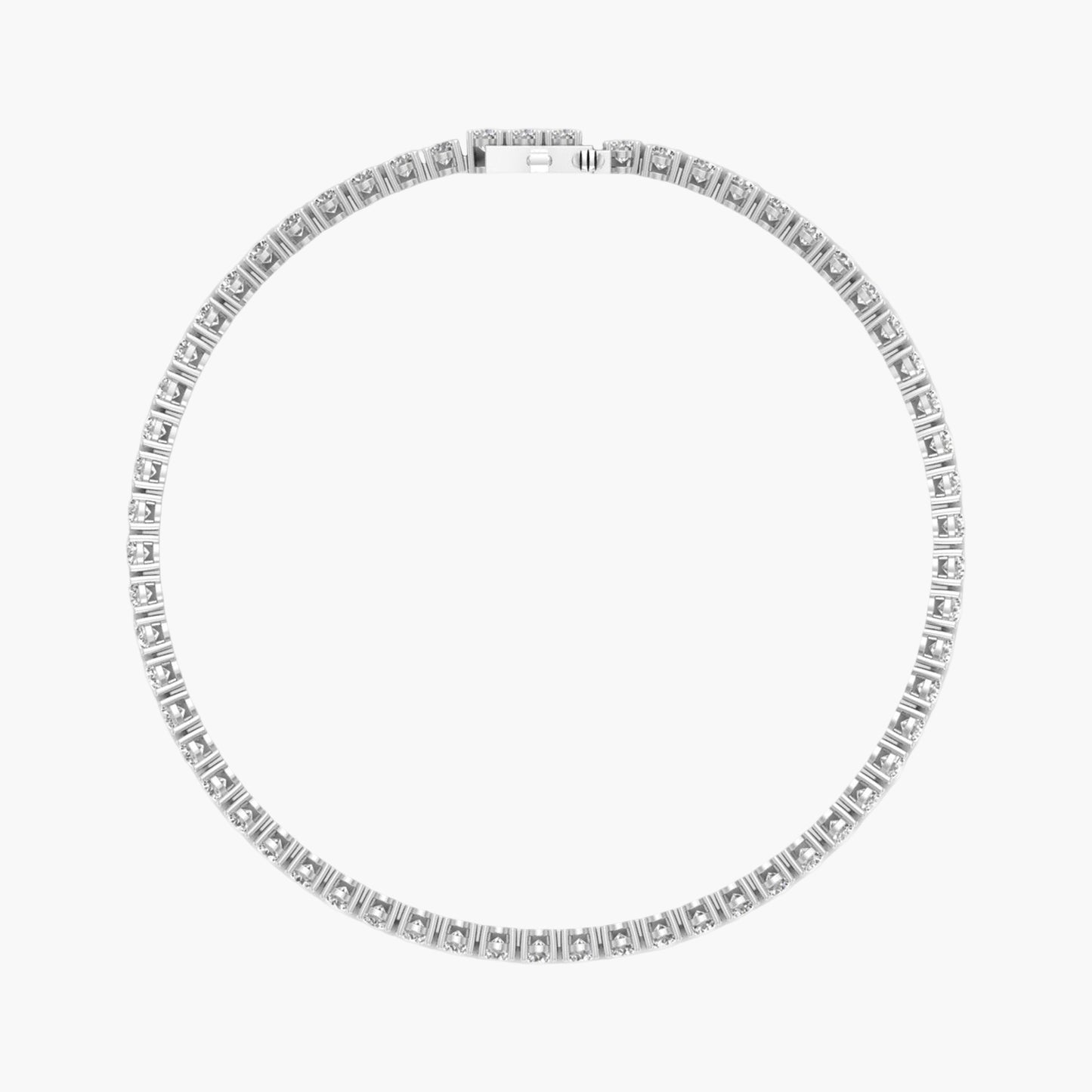 Silver bracelet with small diamonds on a white background