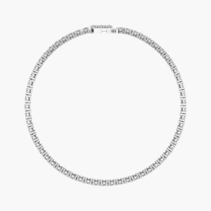 Silver bracelet with small diamonds on a white background