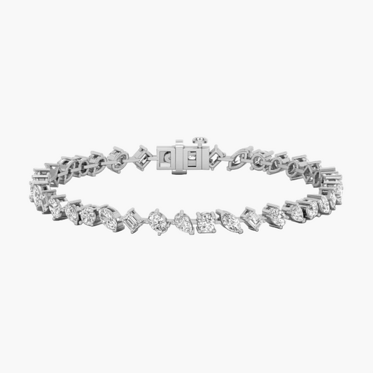 Radiant Multi-Cut Diamond Tennis Bracelet
