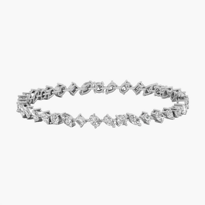 Radiant Multi-Cut Diamond Tennis Bracelet