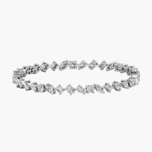 Radiant Multi-Cut Diamond Tennis Bracelet