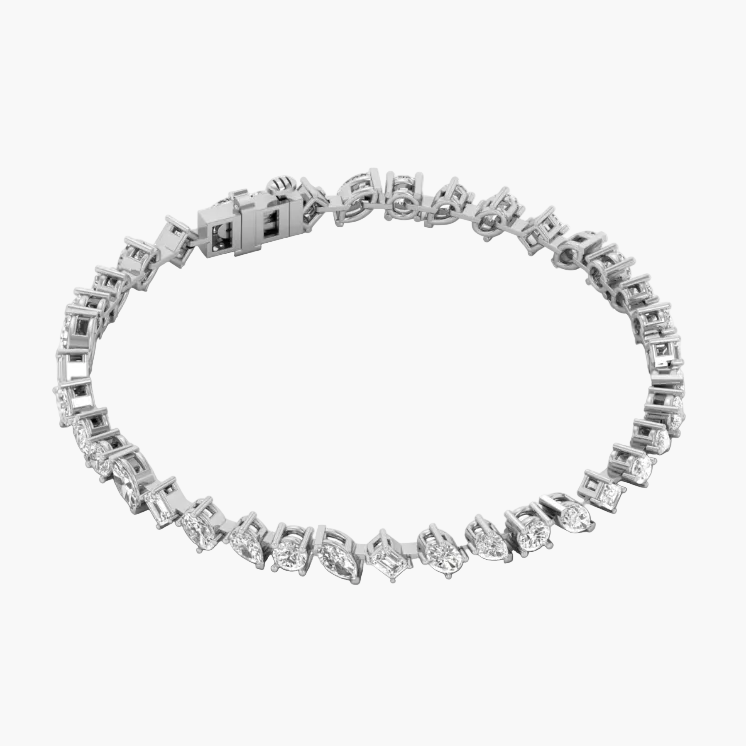 Radiant Multi-Cut Diamond Tennis Bracelet