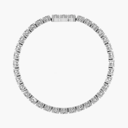 Silver bracelet with diamonds on a white background, branded 'Green Lab'.