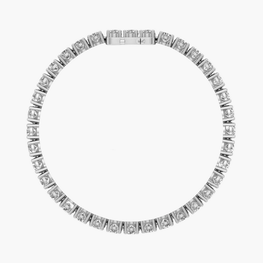 Silver bracelet with diamonds on a white background, branded 'Green Lab'.