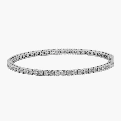 Silver bracelet with diamonds on a white background, branded 'Green Lab'.