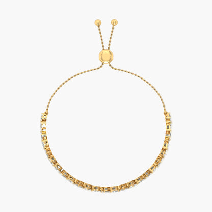 Gold beaded bracelet on a white background
